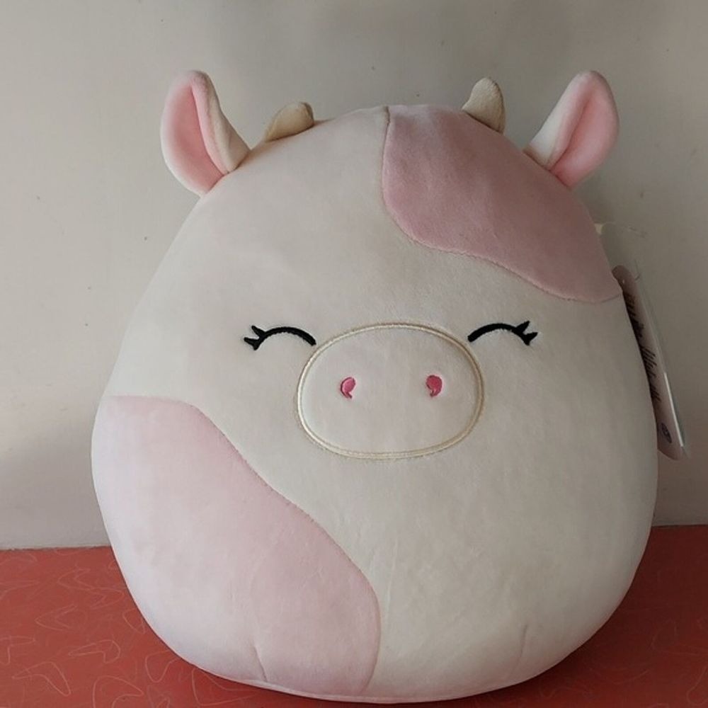 NWT Squishmallow Caedyn the Pink Cow Plush 10"